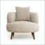 Fauteuil seau Nordic Chenille avec repose-pieds, coussin moelleux et coussin Nordic-131539508