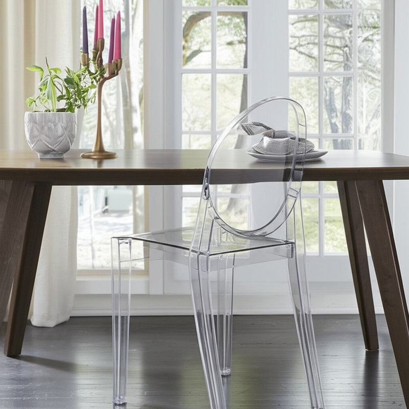 Chaise transparente en acrylique transparent