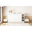 Lit simple avec bibliothèque en blanc - Armoire de rangement robuste et compacte-1857706945