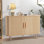 Buffet 47 "avec portes coulissantes cannelées, armoire de rangement Tambour avec tablettes réglables