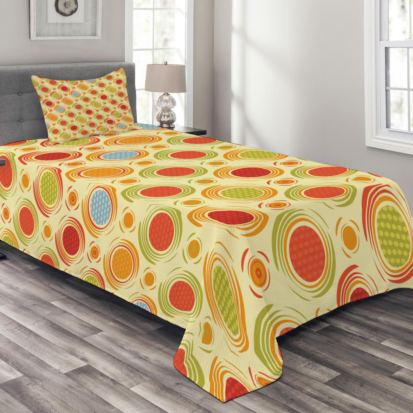 Ambesonne Abstract Abstract Yellow Microfiber Modern & Contemporary ...