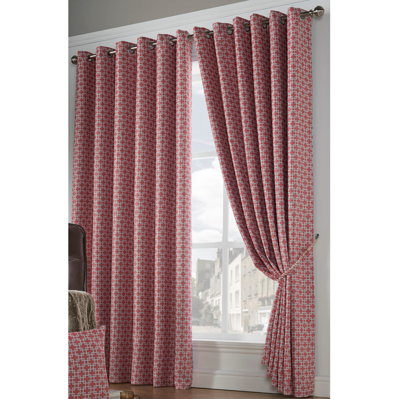 Esa Semi Sheer Curtain Pair, Blush, 229 W x 229 D cm