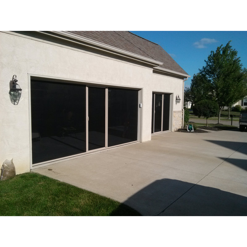Paravent de porte de garage l 8 pi x H 9 pi, Structure en grès / noir, H 9 pi x l 8 pi