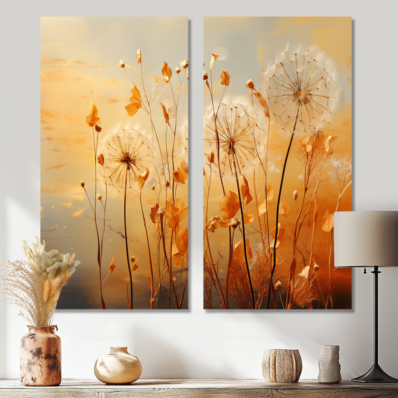 Chaput - Orange Art Prints On Canvas Set Of 2, 32" H x 32" W, Wrapped Canvas, Does Not Apply