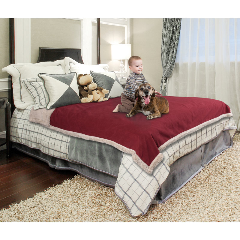 Couverture imperméable pour chiens Catalonia, L 80 po x L 90 po, Rouge / taupe