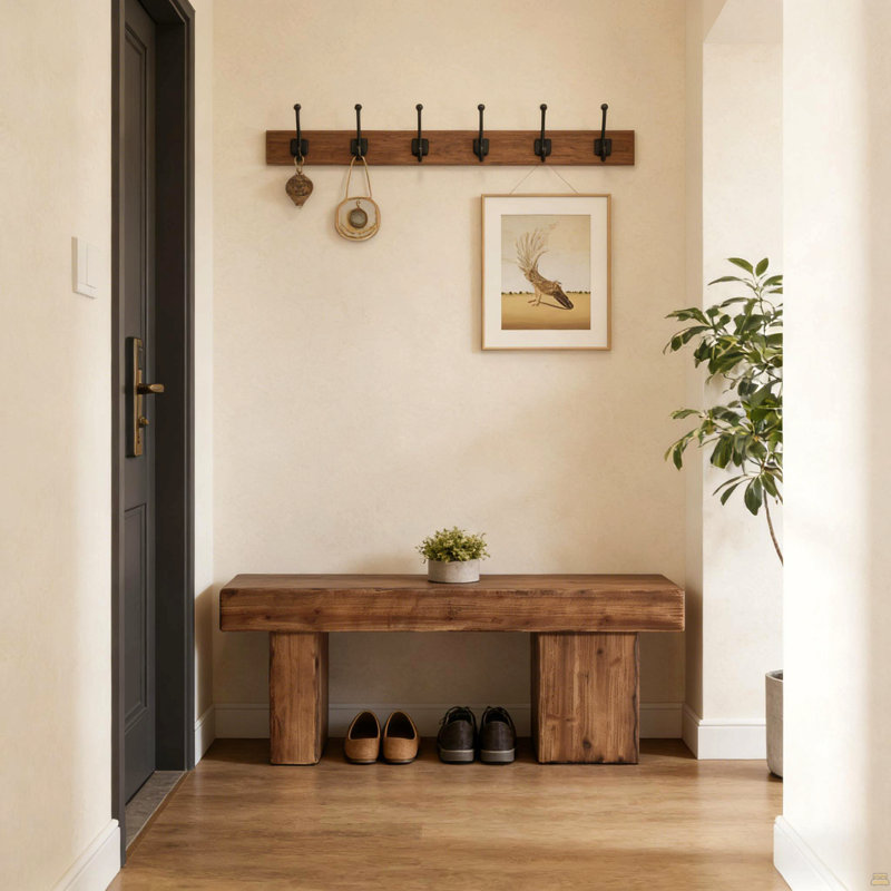 Hall Bench,Entryway Bench,Bedside Bench,Kitchen Bench, Rustic Brown