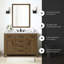 Meuble-lavabo autoportant Tahoe 48 po, couleur Amande Latte, comptoir en pierre reconstituée avec dosseret, quincaillerie noire mate-2044871316