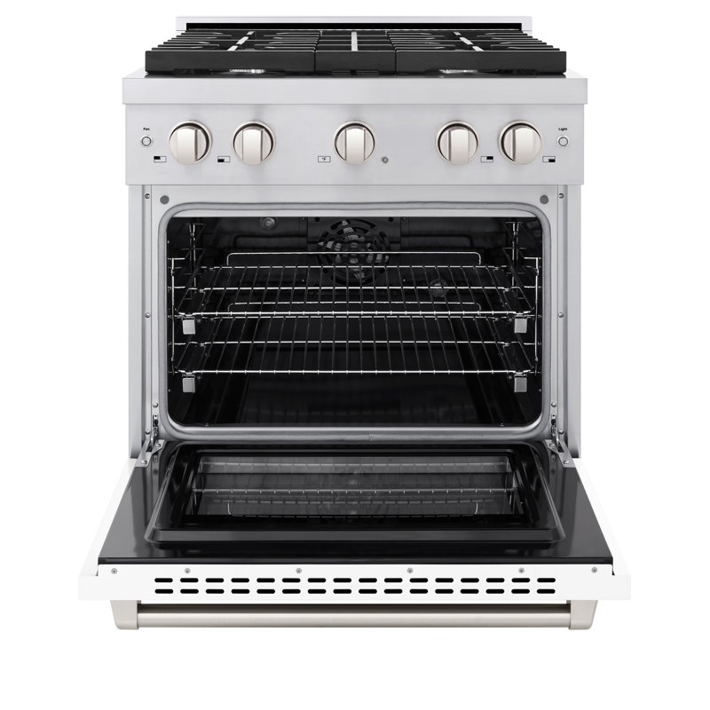 ZLINE 30" Paramount Dual Fuel White Matte Door Range w/ 4 Burners & Convection Oven (SDR-WM-30)