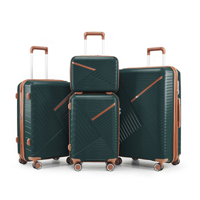 Ensembles de valises 4 pièces (14/20/24/28), valise légère extensible avec 4 roues pivotantes doubles à 360 degrés pour matériaux de transport