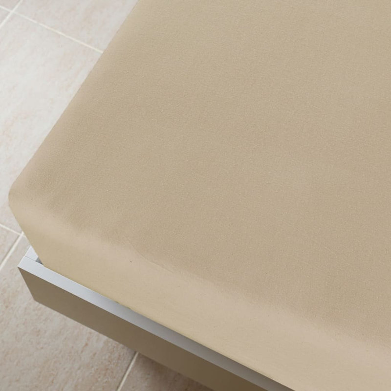 Drap-housse 100% coton Vidaxl Jersey, Simple TG, Taupe