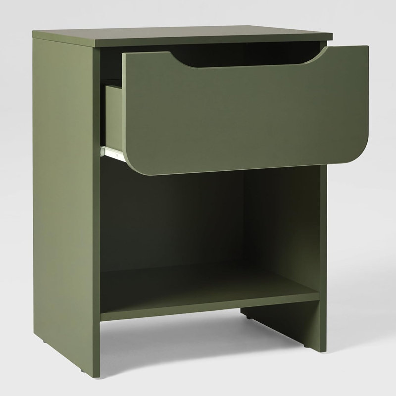 Scandi Minimalist Green 1-Drawer Nightstand