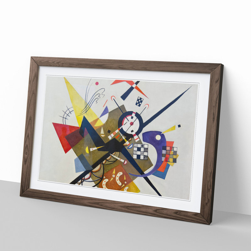 On White Ii by Wassily Kandinsky - Picture Frame Painting on MDF, 27cm H x 36cm W x 2cm D, Walnut Framed