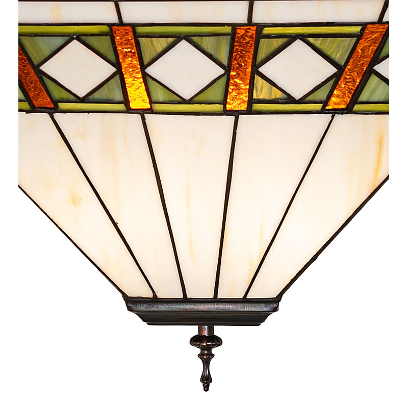 17" Square Diamond Band Mission Inverted Pendant