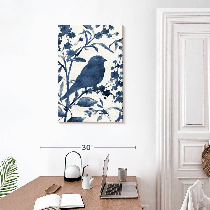Silhouette d'oiseau bleu Brampt I, H 30 po x l 20 po