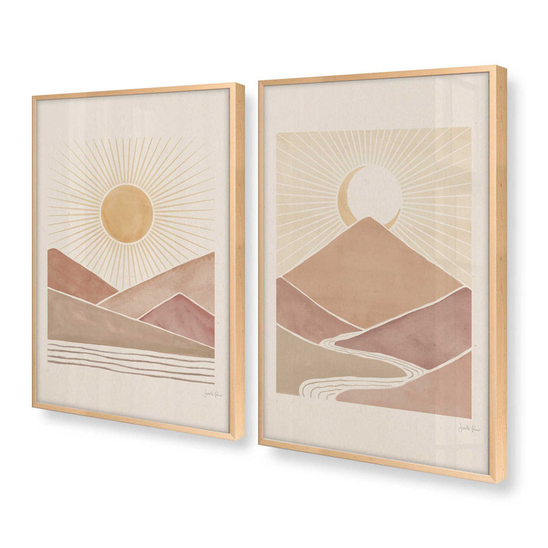 Ensemble de 2 pièces 2 pièces "Sunrise, Érable brut encadré, H 37 po x l 25 po