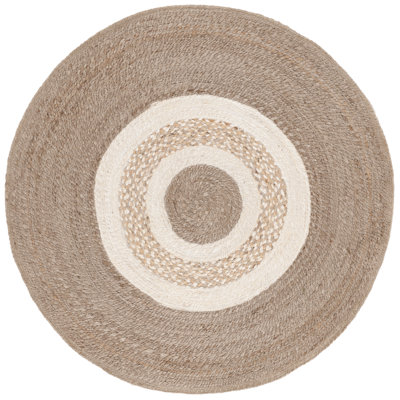 Natural Fiber Handwoven Jute Geometric Rug