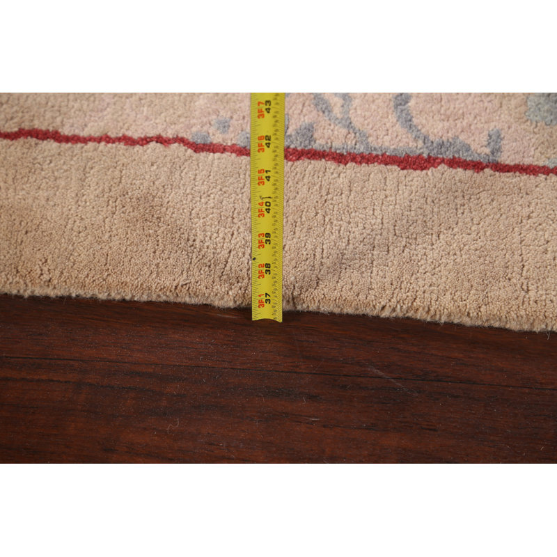 Tapis beige en laine touffeté à la main Floral