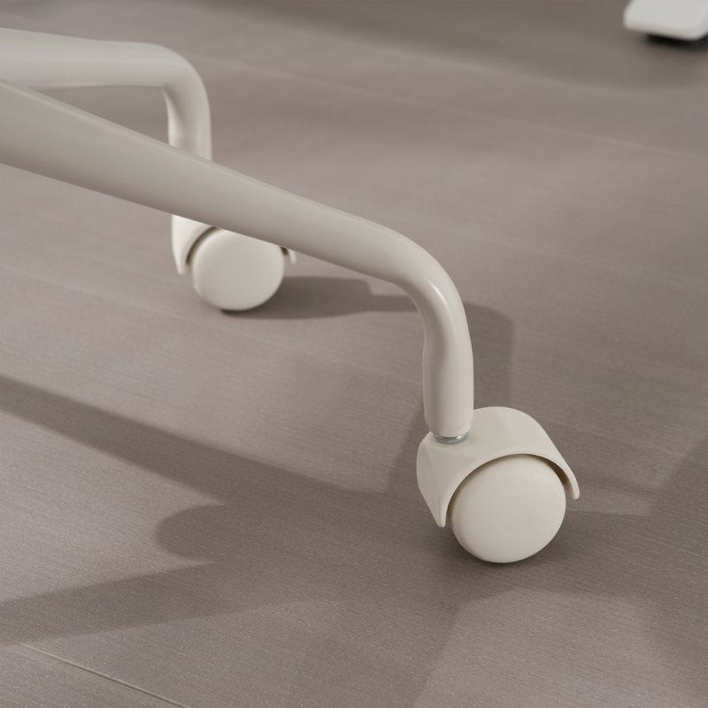 Pneumatic Swivel Rolling Stool Chair with Backrest 503 KAI, White