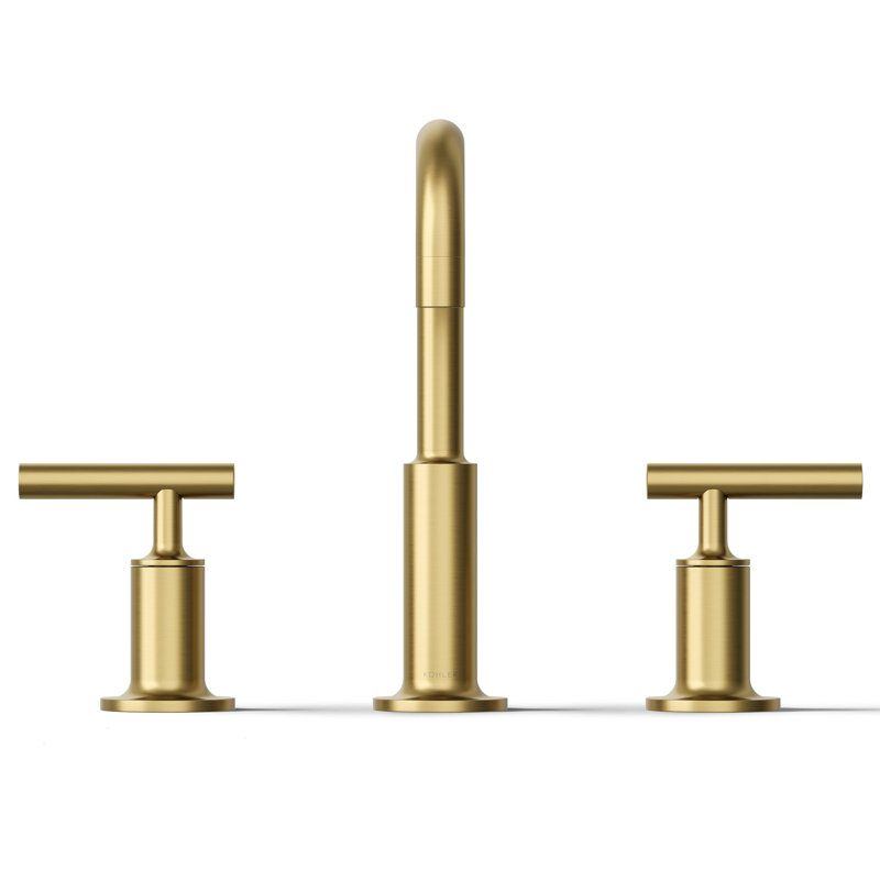 Purist Widespread Faucet, Vibrant Brushed Moderne Brass