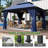 12 Ft. W x 10 Ft. D Outdoor Gazebo With Double Roof, Spacious Canopy With Netting & Curtains, For Patio, Lawn & Backyard-122503482
