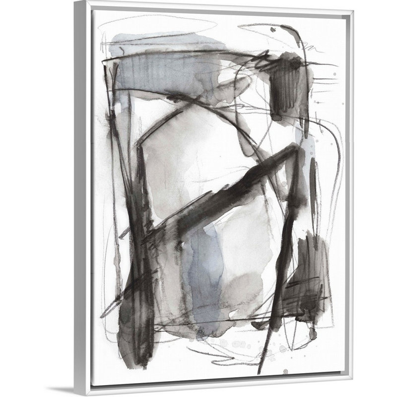 Busy Intersection II - Print on Canvas, White Floater Framed, 18" H x 14" W x 1.75" D