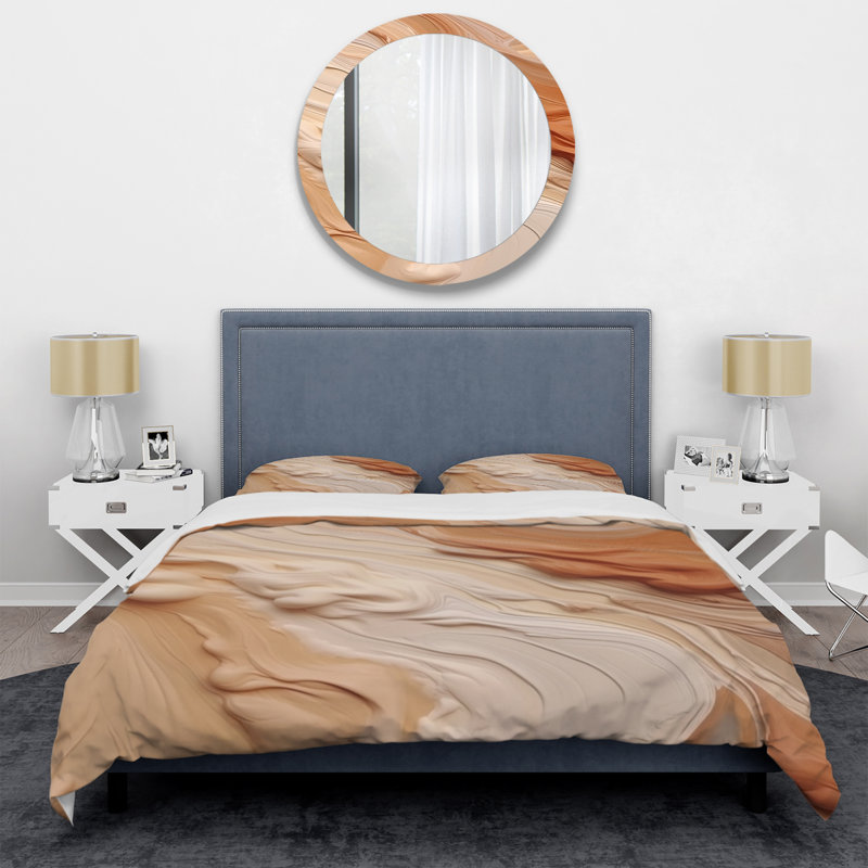 Ensemble de housse de couette en microfibre / polyester orange et beige Unianted Imagination I