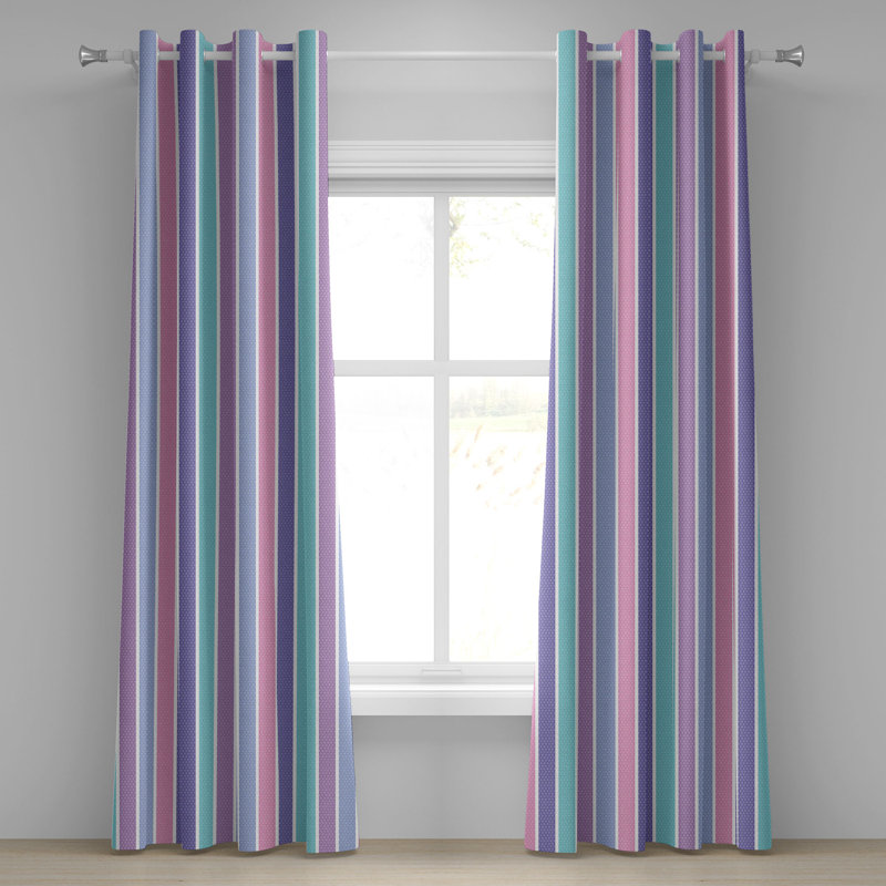 Rideau décoratif à œillets 2 panneaux Dakota Fields, 50 po x 96 po, violet et bleu violet, L 50 po x L 72 po
