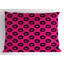 Ambesonne Hot Pink Pillow Sham 2 Pack Hearts Big Black Spots 36"x20" Magenta Black