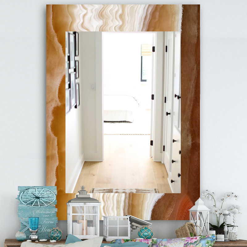 Miroir mural en marbre geode 3 traditionnels, H 39,4 po x l 29,5 po
