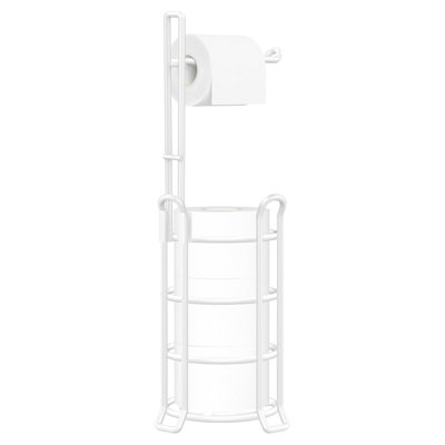 Toilet Paper Holder Stand And Dispenser With 3-Roll Storage, Freestanding Metal Wire Bathroom Organizer, Easy Assembly And Durable Design