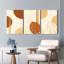 Abstrait, feuilles tropicales et formes géométriques, art mural tendu sur toile, impression de style bohème moderne (ensemble de 3)-1863487647