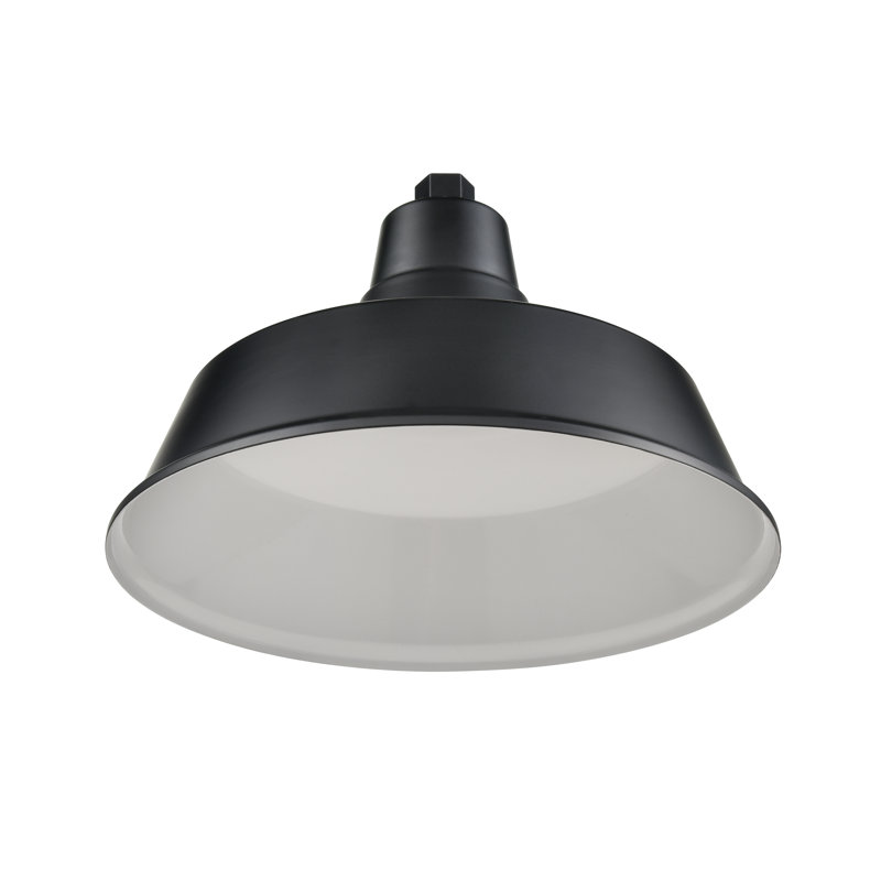 Abat-jour d'entrepôt classique 1 lumière Kaden - noir satiné, Satin Black