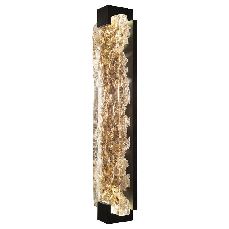 Terra LED Flush Mounted Sconce, Black, Clear, 27.75" H x 6.25" W x 3.5" D
