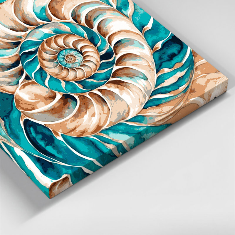 Hawaiian Seashells, toile d'art beige sur toile, H 11 po x l 14 po
