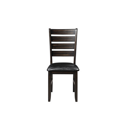 Urbana Black Synthetic Leather & Espresso Finish Side Chair (Set Of 2)