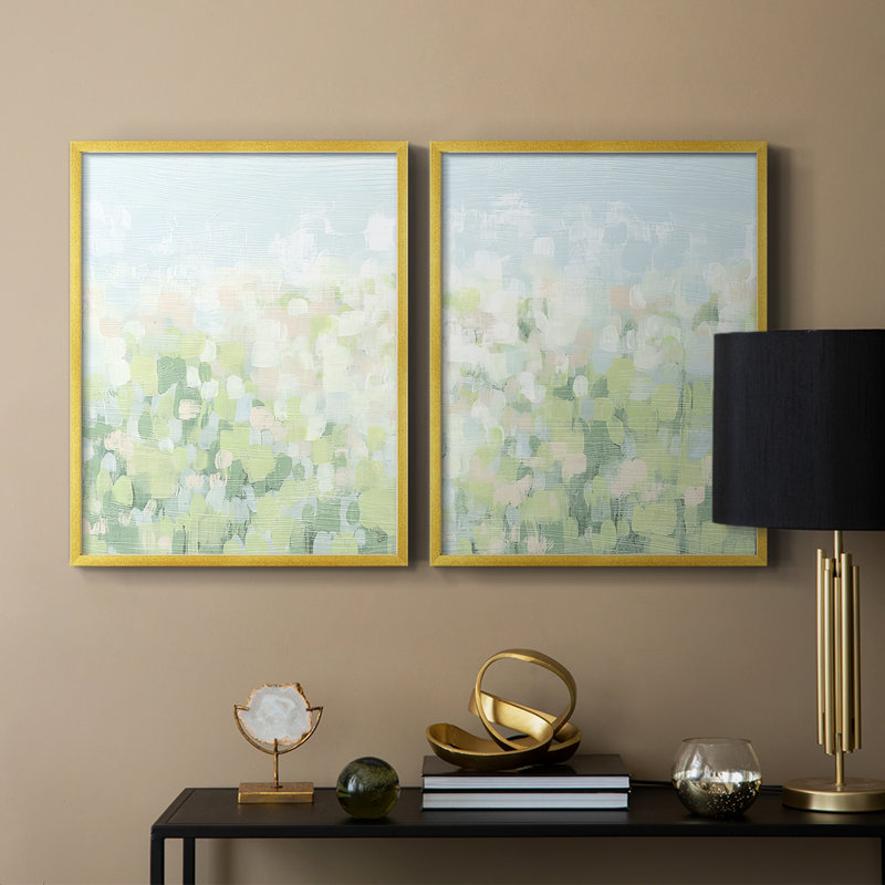 «Kaleidoscope Meadow I», reproduction encadrée de qualité supérieure - prête à être accrochée - aucun clou requis - aucun clou requis