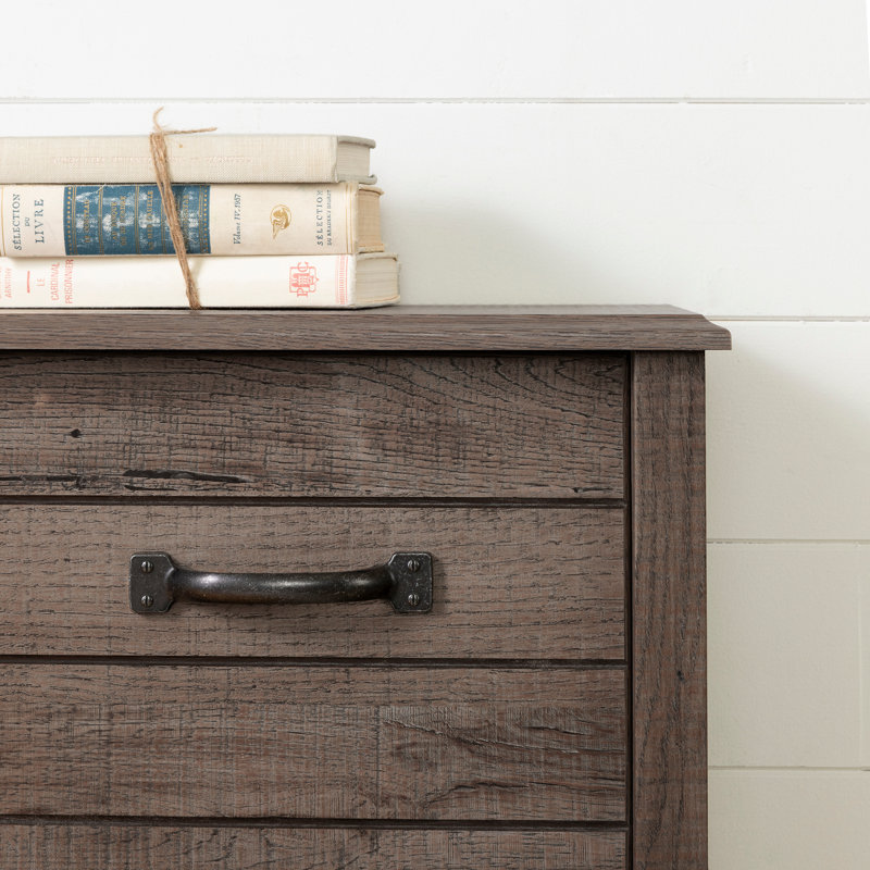 Tête de lit double avec bibliothèque Cubby, Double, Chêne d’automne