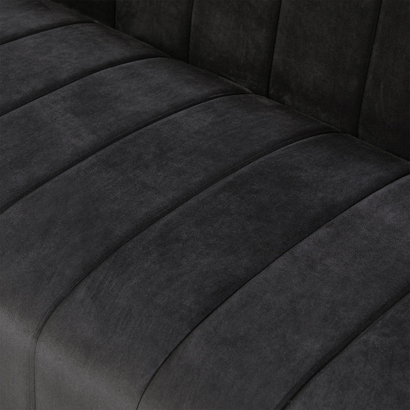 Rosio Foxy Velvet Sofa  Fully Assembled, Espresso