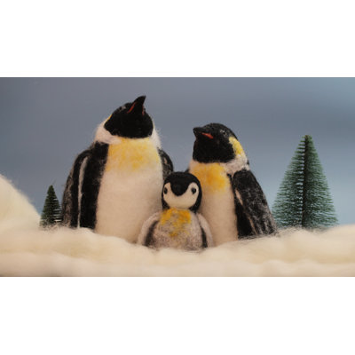 Felting Kit - Penguin Family Needle Felt MaterialPack