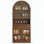 Armoire de bar 70 po de hauteur avec tablette réglable et 5 crochets-1394422865