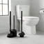 Ensemble de brosse de toilette et de piston 2 en 1 avec poignée allongée, combinaison d'outils de nettoyage de salle de bain multifonctionnels, noir