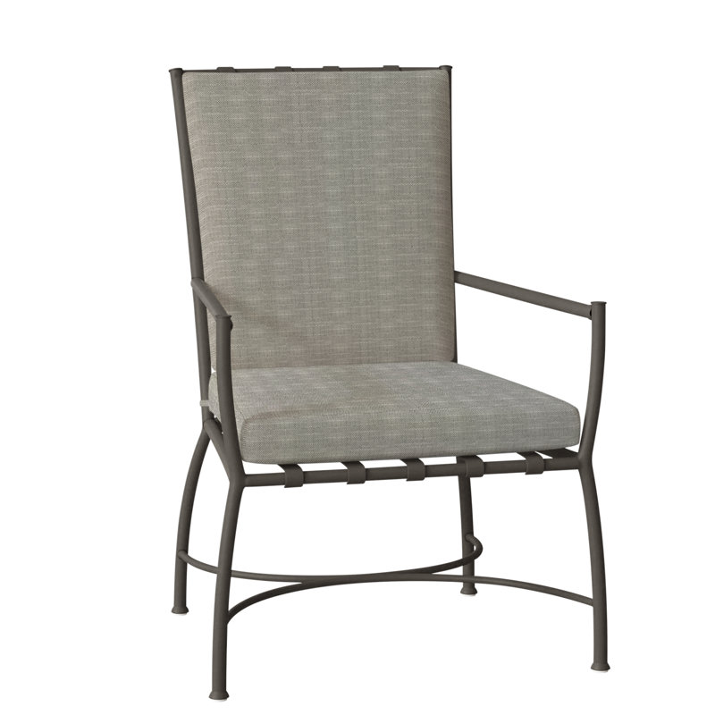 Chaise avec accoudoirs en aluminium Majorque, InsideOut® Rollo ‑ lin argent, Pas de soudure
