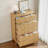 Glorine Fluted Design 5-Drawers Dresser Organizer, Wood Tall Chest of Drawers