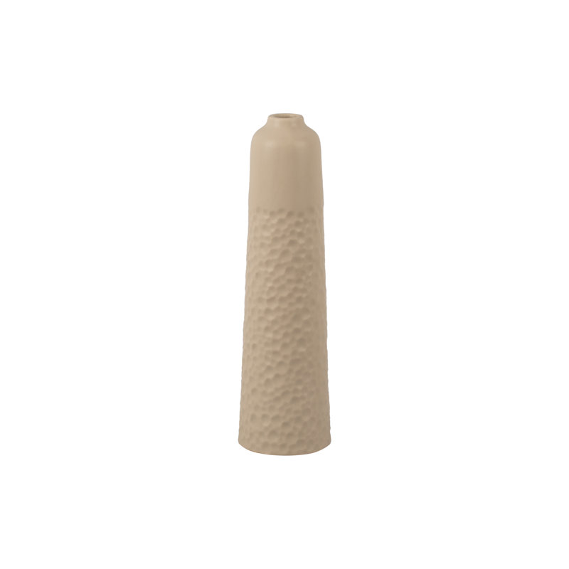 Ceramic Table Vase, Warm Grey, 27cm H x 17cm W x 17cm D