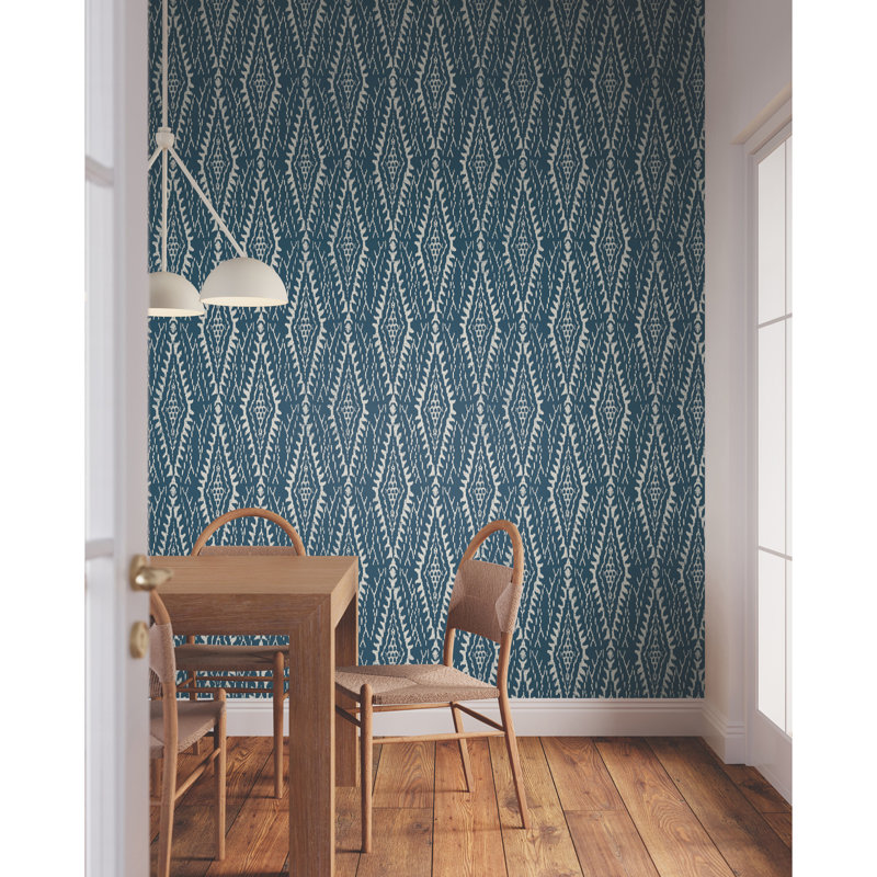 Rousseau Geometric Wallpaper Roll, Blue