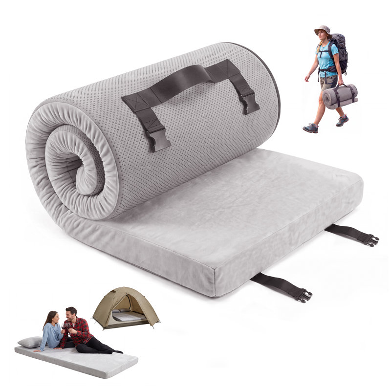 Memory Foam Camping Cot Pad, 3 Inch Sleeping Pad with Washable Cover