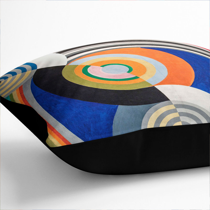 Geometric Square Cushion, 55cm H x 55cm W x 20cm D, Black