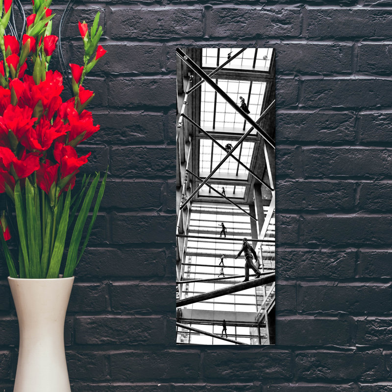 «Interior B & w» par Erin Clark, art mural en verre acrylique, H 36 po x l 12 po