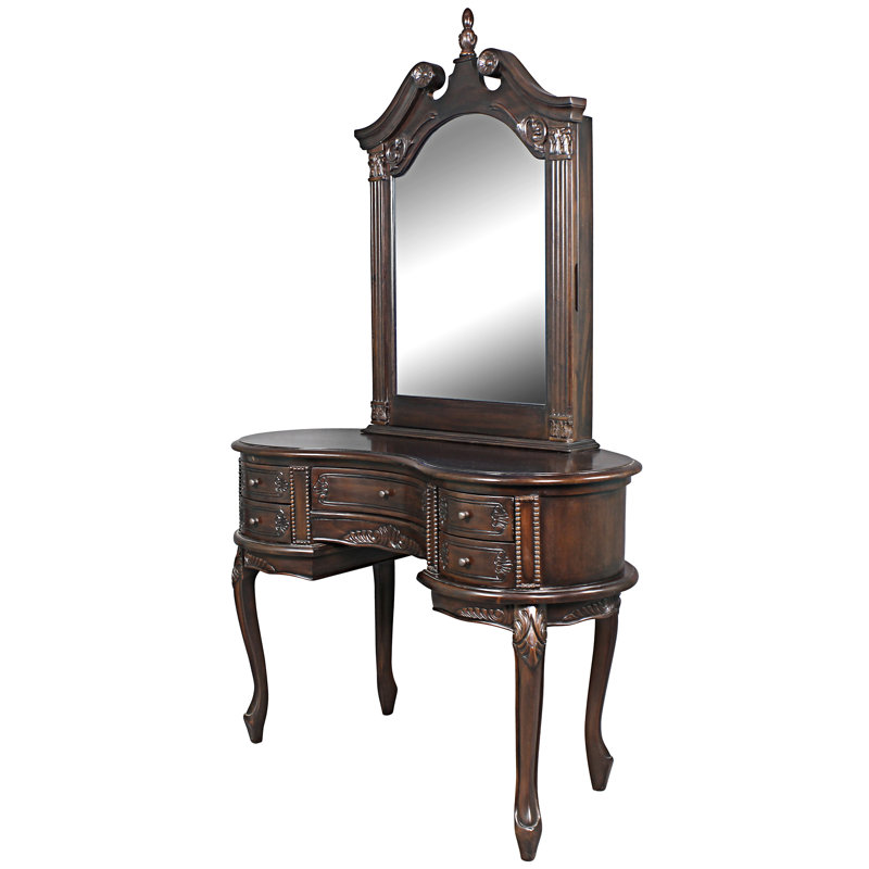 Queen Anne Vanity and Mirror Set