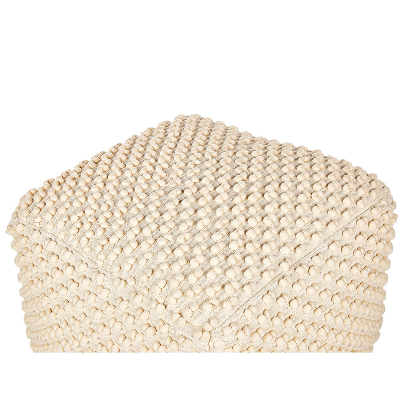 Amaijah 50cm Wide Square Pouf Ottoman, Beige